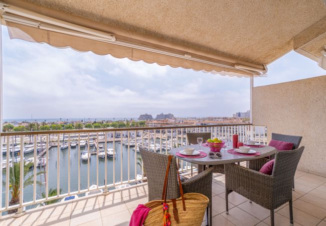 Appartement à Empuriabrava - 0160-PORT GREC Appartement avec WIFI, Smart TV, vue sur canal et mer